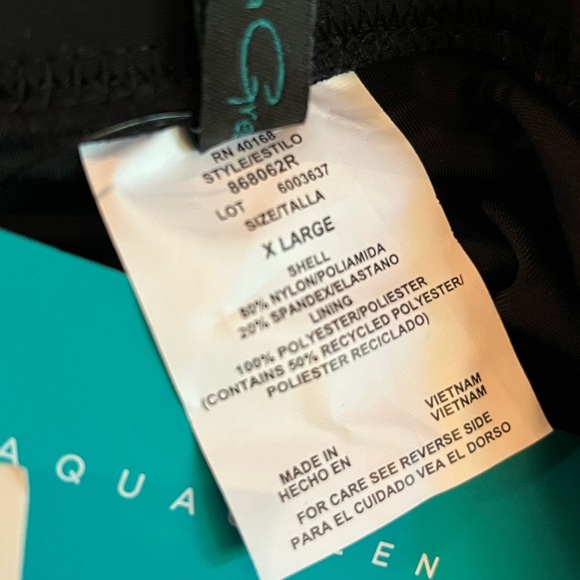 WOMEN'S black Split Swim Skirt - Aqua Green new modest swimsuit - Picture 3 of 3